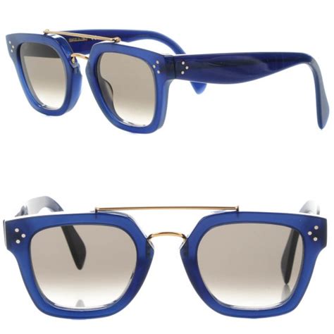 cl 41077 celine|CELINE Acetate Bridge Sunglasses CL41077/S Blue.